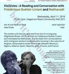 Frédérique Guétat-Liviani and Nathanaël in conversation, Wednesday April 11th 2018