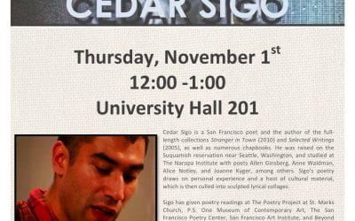 November 1, 2012: Cedar Sigo Reading and Workshop
