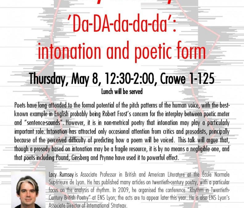 Lacy Rumsey: “Da-DA-da-da-da”: Intonation and Poetic Form, Thursday, May 8th 2014