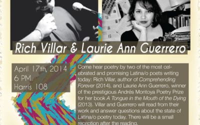 Currents in Latina/o Poetry: Laurie Ann Guerrero and Rich Villar, Thursday, April 17th 2014