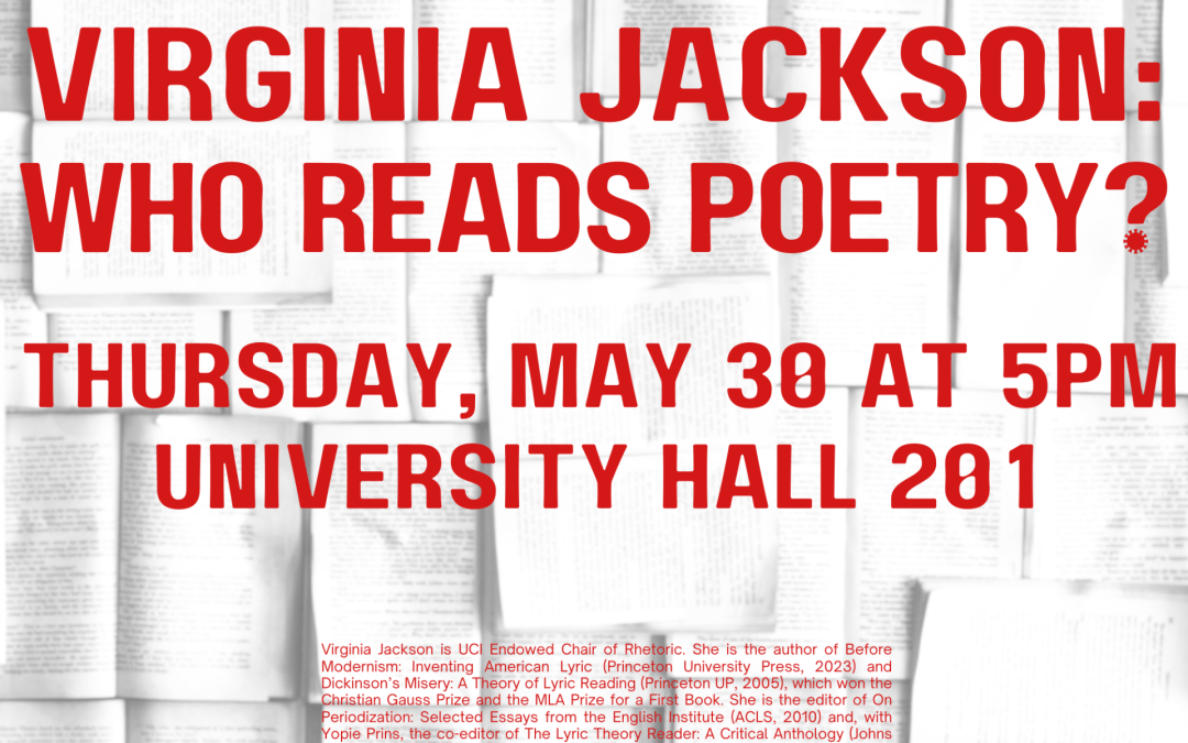“Who Reads Poetry?”: A Lecture by Professor Virginia Jackson